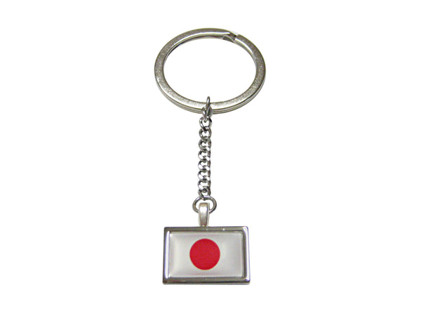 Bordered Japan Flag Pendant Keychain