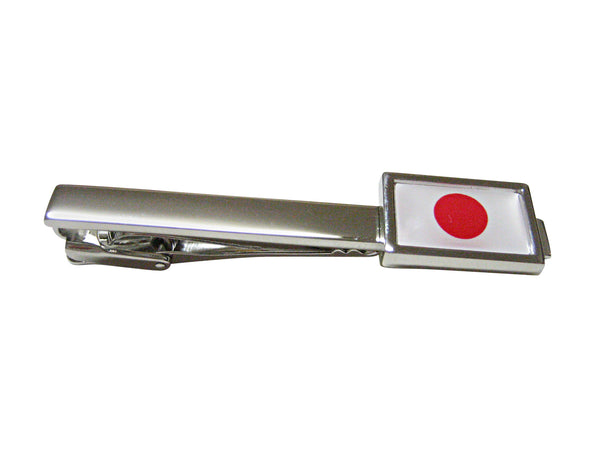 Bordered Japan Flag Square Tie Clip