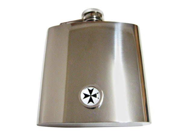 Bordered Maltese Cross 6 Oz. Stainless Steel Flask
