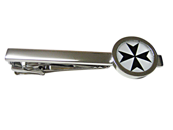 Bordered Maltese Cross Square Tie Clip