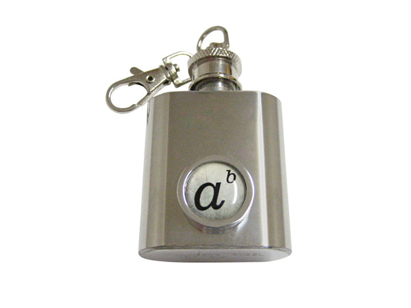 Bordered Mathematical A to the Power of B 1 Oz. Stainless Steel Key Chain Flask