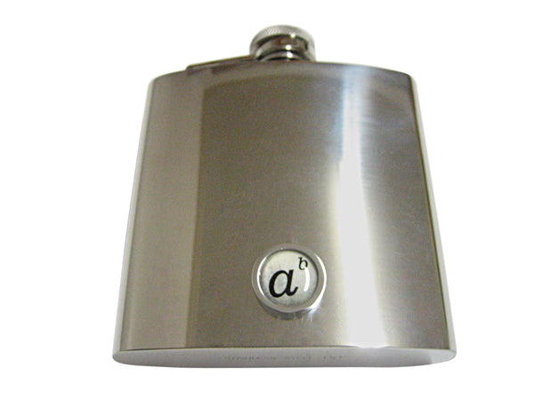 Bordered Mathematical A to the Power of B 6 Oz. Stainless Steel Flask