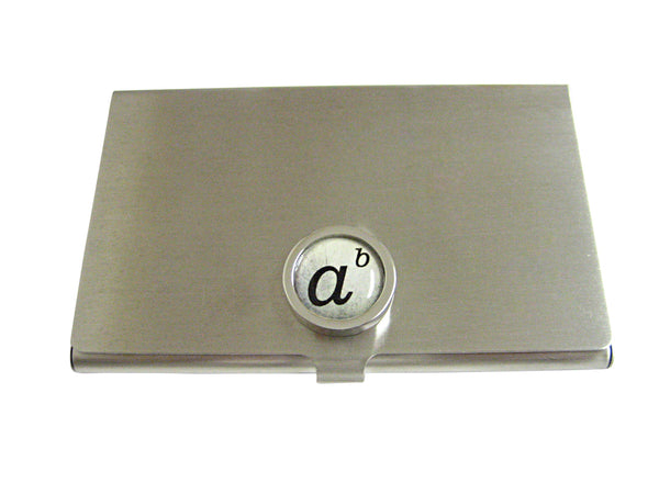 Bordered Mathematical A to the Power of B Business Card Holder