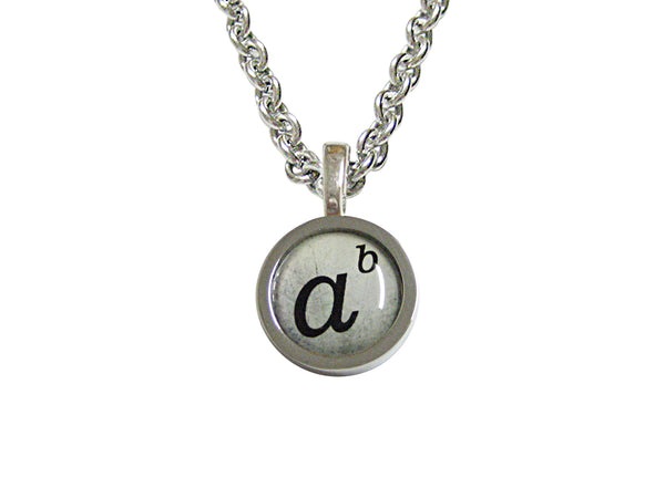 Bordered Mathematical A to the Power of B Pendant Necklace