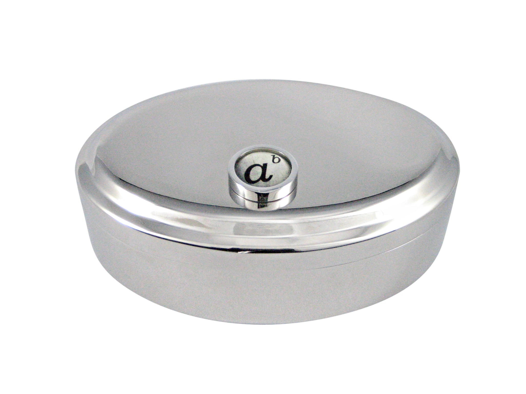 Bordered Mathematical A to the Power of B Pendant Oval Trinket Jewelry Box