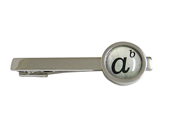 Bordered Mathematical A to the Power of B Square Tie Clip
