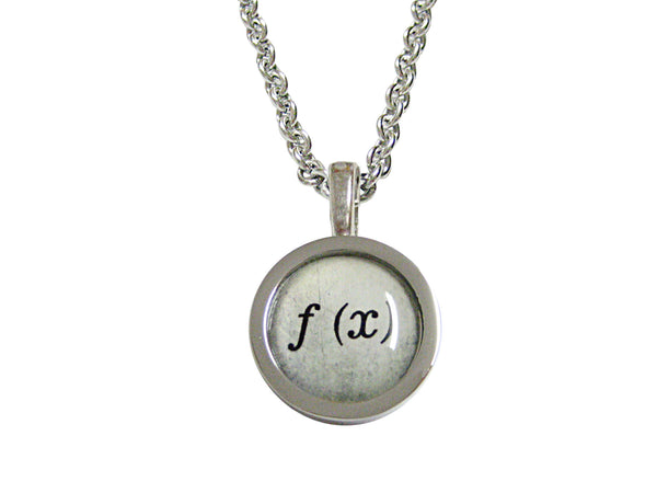 Bordered Mathematical Function of X Pendant Necklace