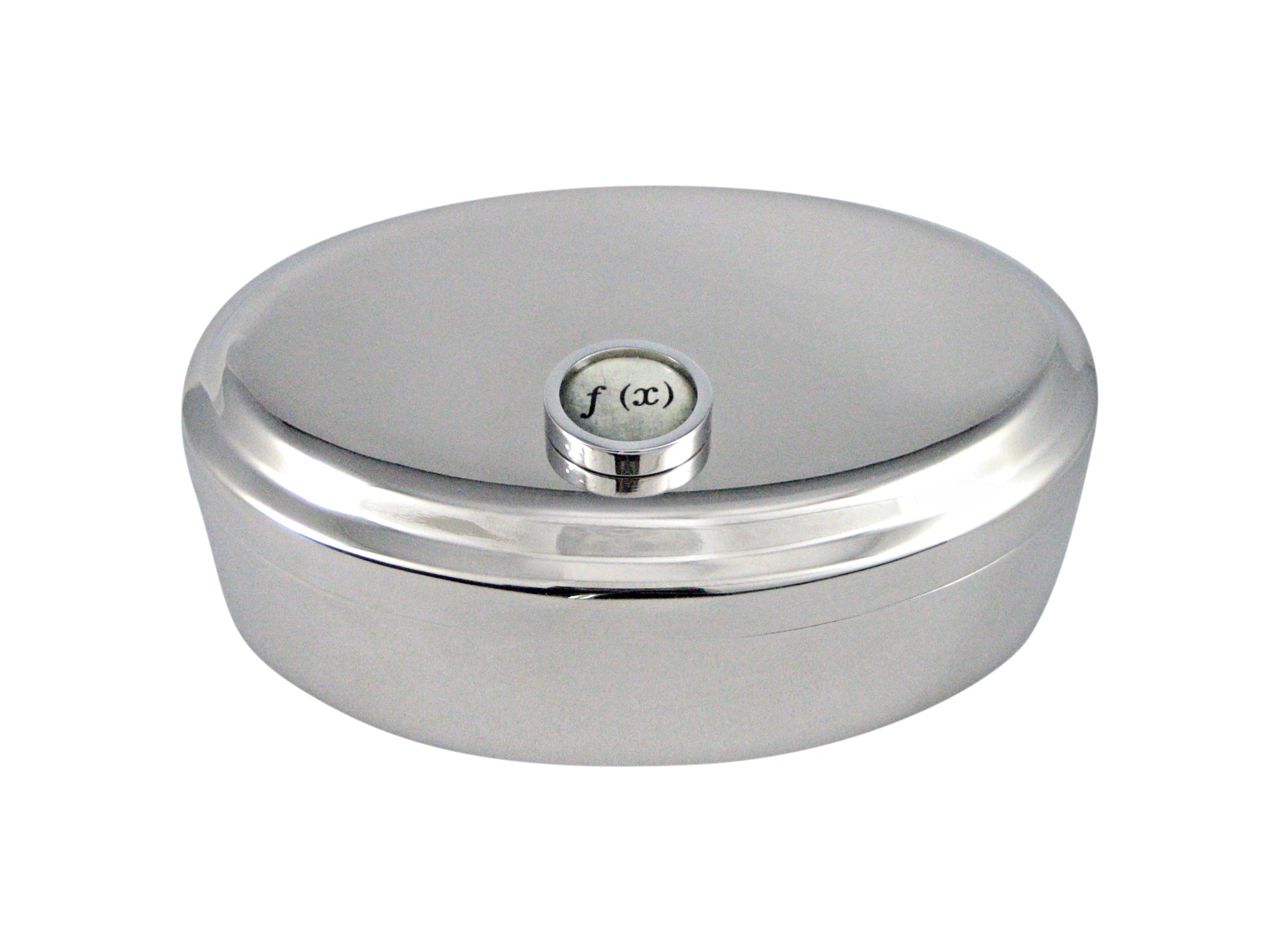 Bordered Mathematical Function of X Pendant Oval Trinket Jewelry Box