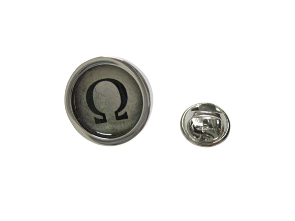 Bordered Mathematical Greek Omega Symbol Lapel Pin