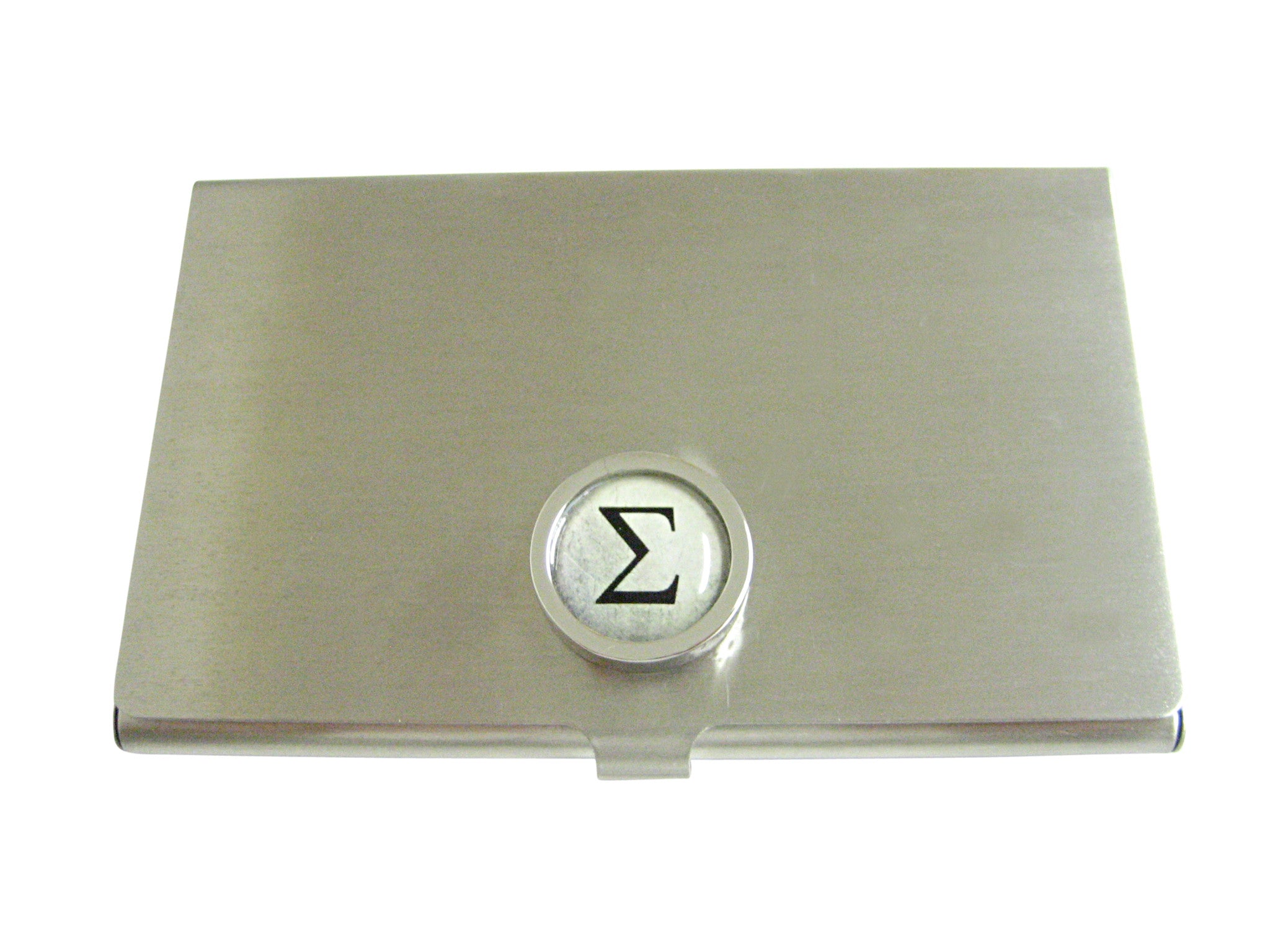 Bordered Mathematical Greek Sigma Symbol Business Card Holder
