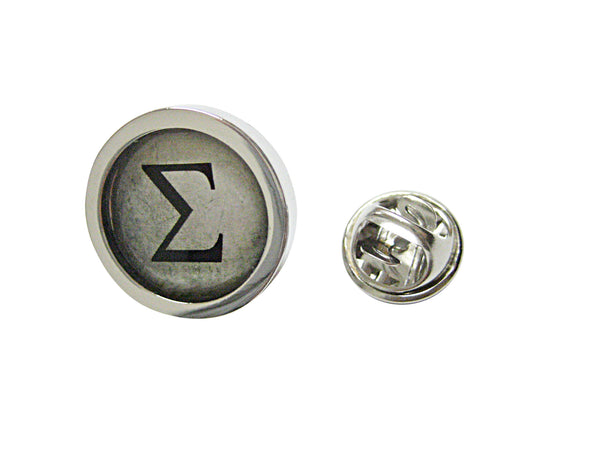 Bordered Mathematical Greek Sigma Symbol Lapel Pin
