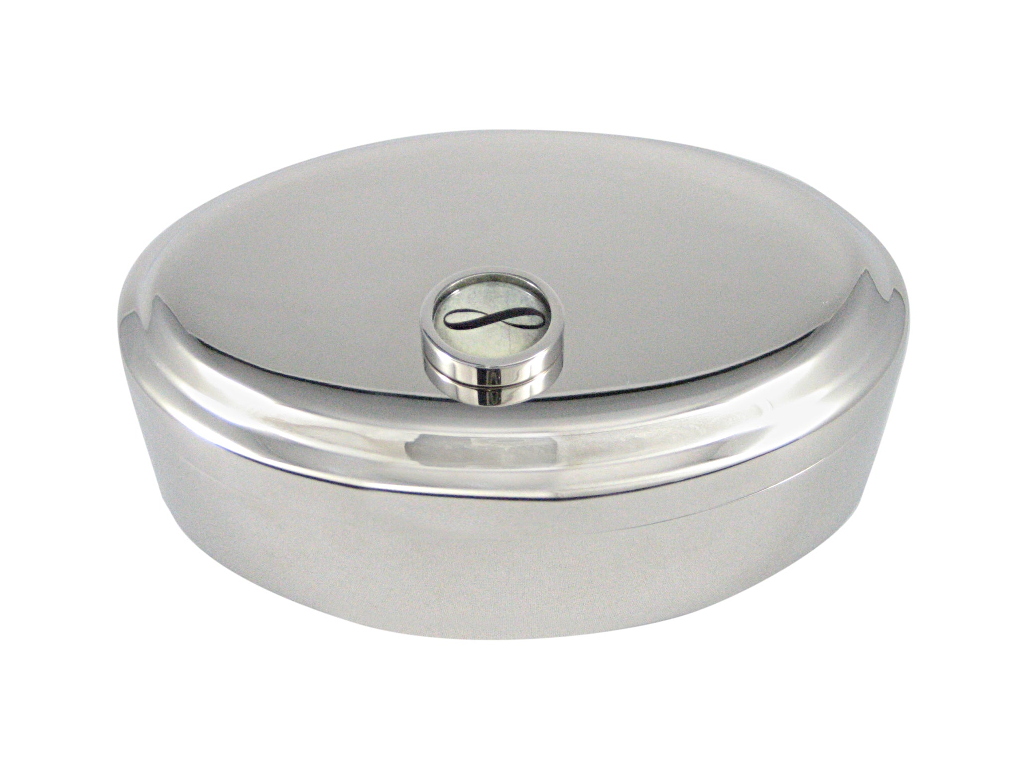 Bordered Mathematical Infinity Google Googol Symbol Pendant Oval Trinket Jewelry Box