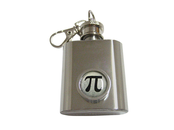Bordered Mathematical Pi Symbol Pendant 1 Oz. Stainless Steel Key Chain Flask