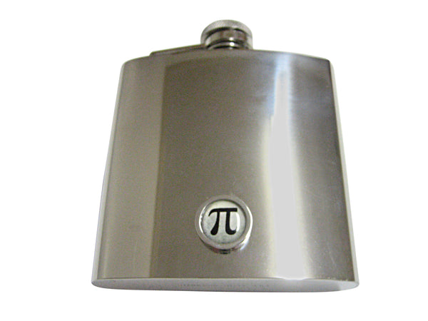 Bordered Mathematical Pi Symbol Pendant 6 Oz. Stainless Steel Flask