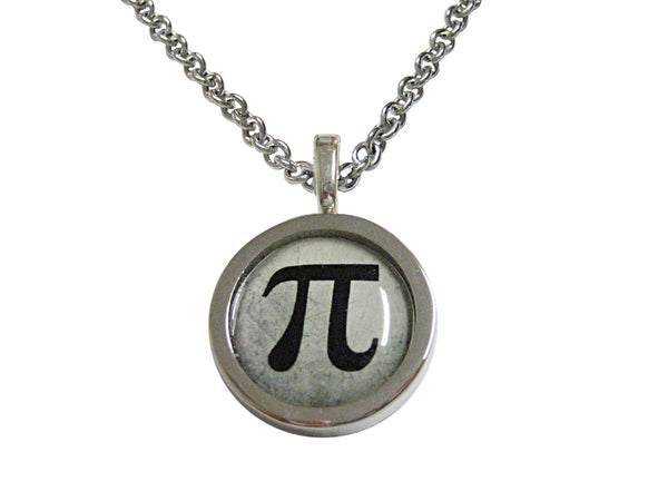 Bordered Mathematical Pi Symbol Pendant Necklace