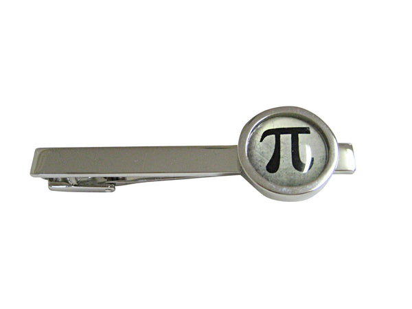 Bordered Mathematical Pi Symbol Pendant Square Tie Clip