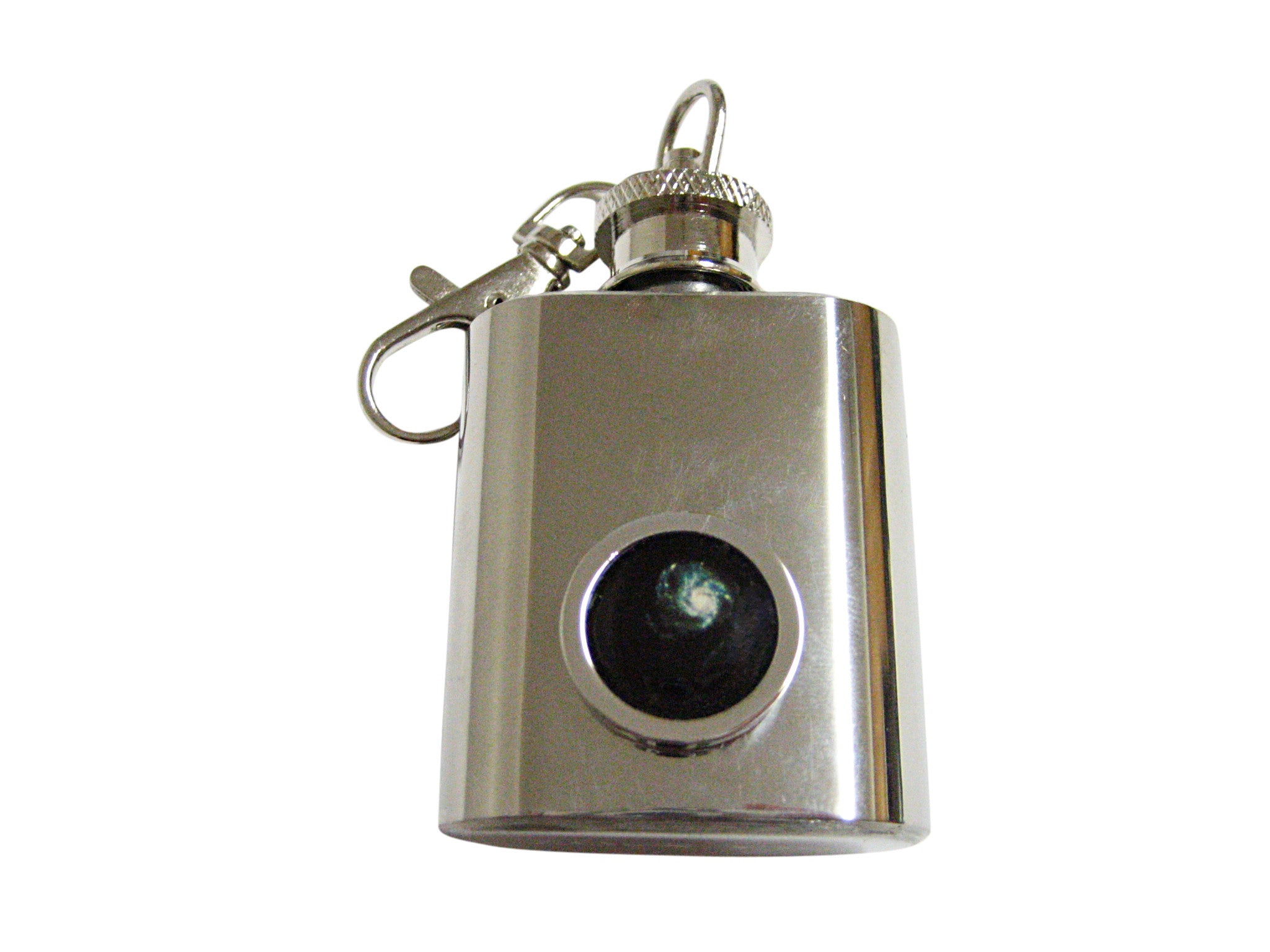 Bordered Milky Way 1 Oz. Stainless Steel Key Chain Flask