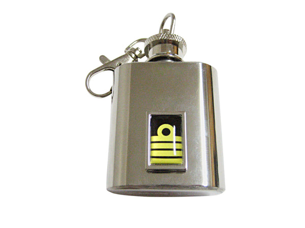 Bordered Nautical Captain Rank 1 Oz. Stainless Steel Key Chain Flask