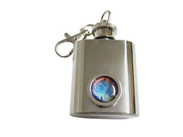 Bordered Nebula Cloud Keychain Flask