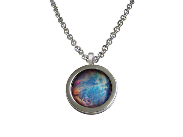 Bordered Nebula Cloud Pendant Necklace