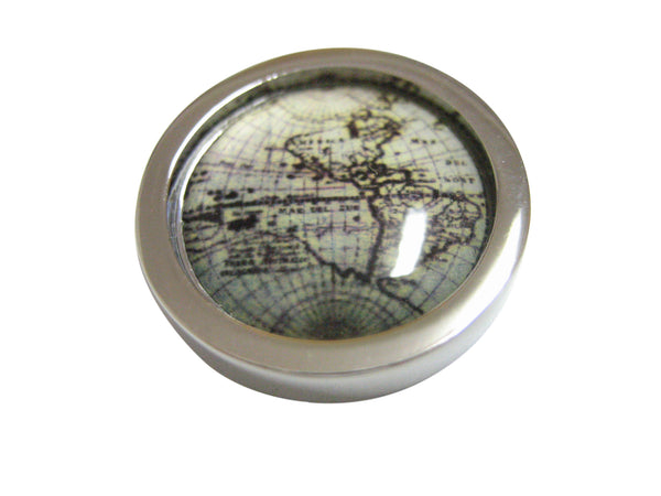 Bordered Old Style World Map Pendant Magnet