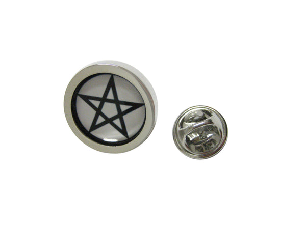 Bordered Pentagram Star Design Lapel Pin
