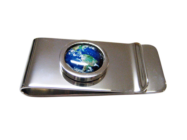Bordered Planet Earth Money Clip