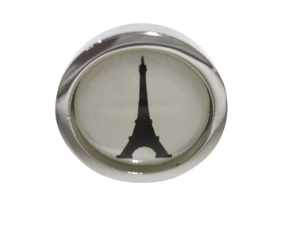 Bordered Round France Eiffel Tower Adjustable Size Fashion Ring