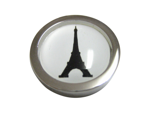 Bordered Round France Eiffel Tower Pendant Magnet