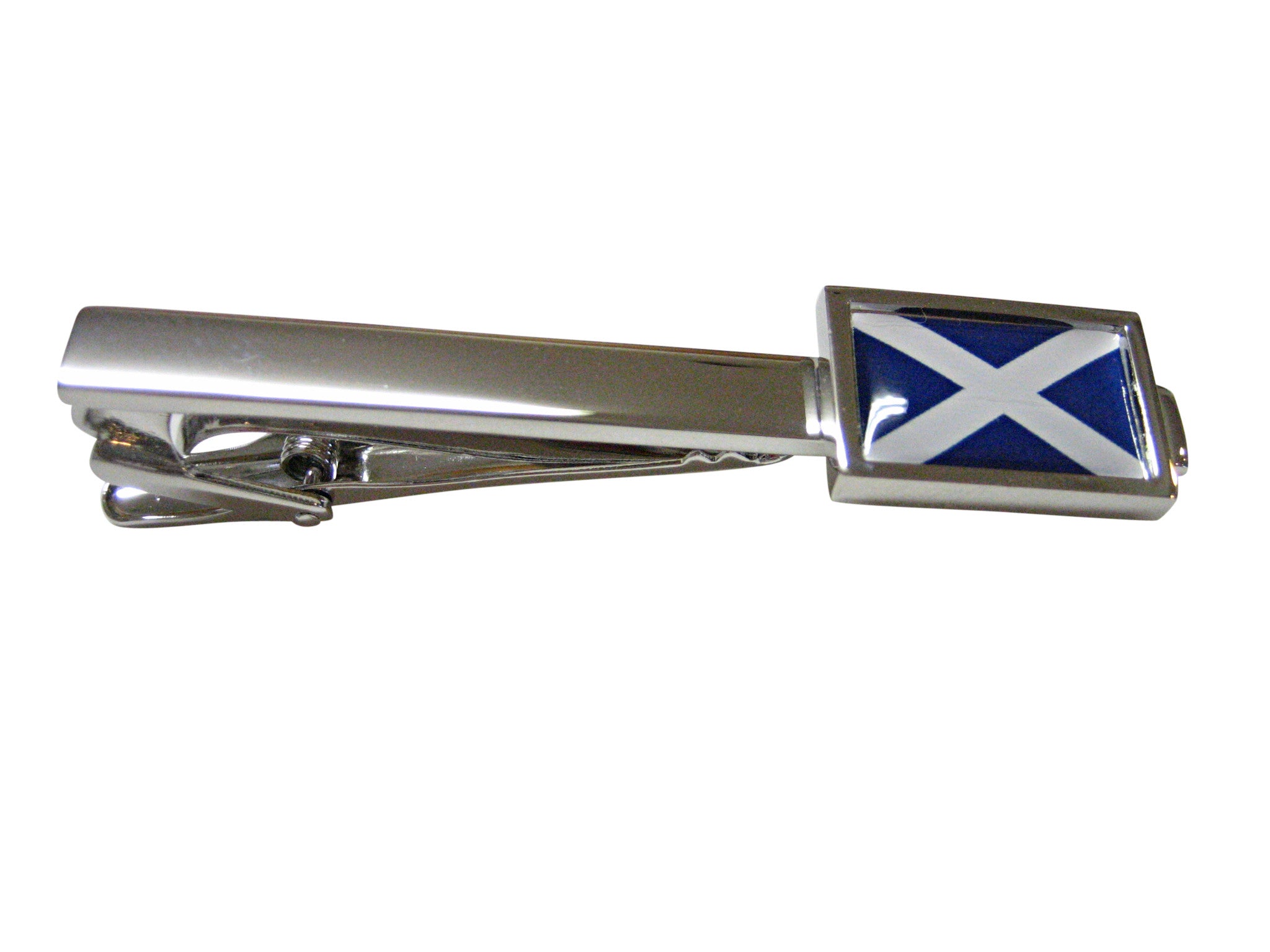 Bordered Scotland Flag Square Tie Clip