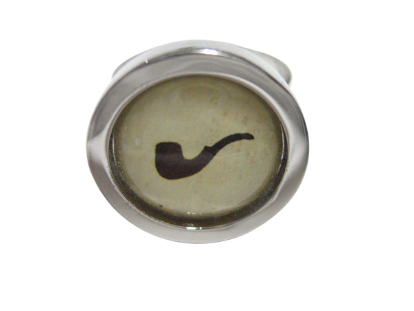 Bordered Smoking Pipe Adjustable Size Fashion Ring