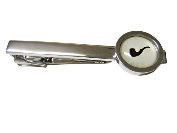 Bordered Smoking Pipe Design Square Tie Clip