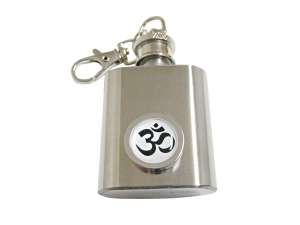 Bordered Spiritual Om Mystic Symbol 1oz Keychain Flask