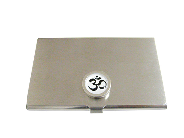 Bordered Spiritual Om Mystic Symbol Business Card Holder