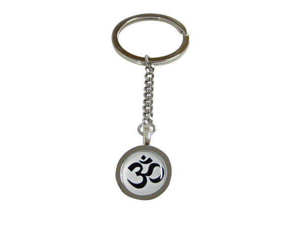 Bordered Spiritual Om Mystic Symbol Pendant Keychain