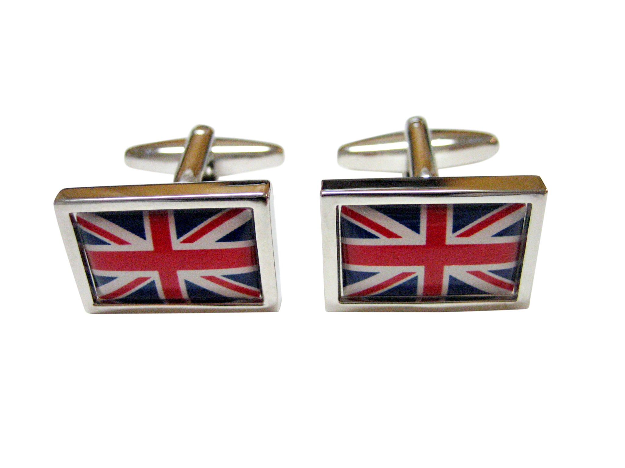 Bordered United Kingdom Union Jack Flag Cufflinks