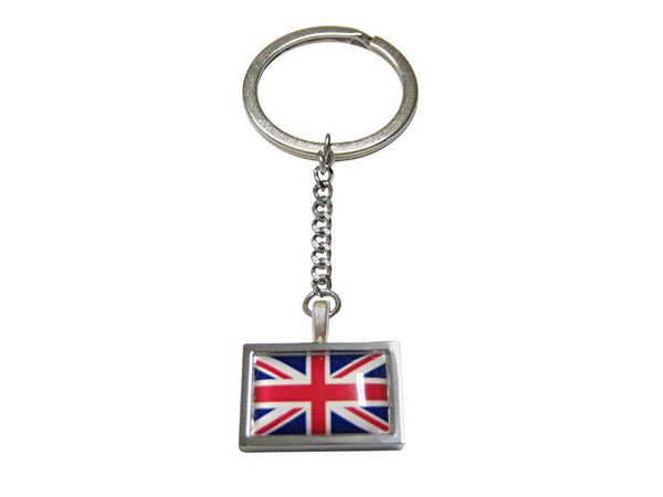 Bordered United Kingdom Union Jack Flag Pendant Keychain