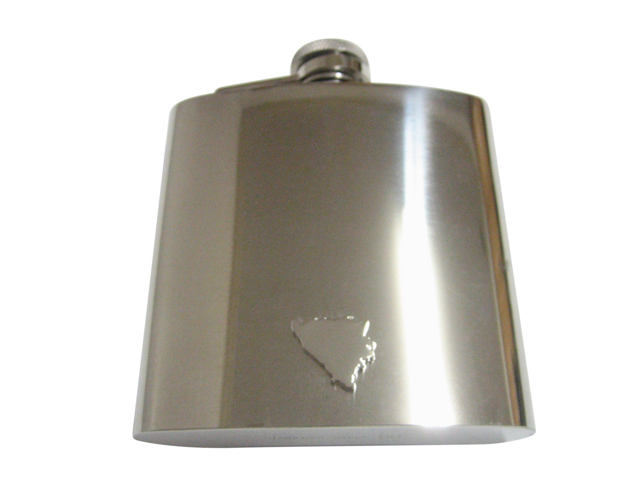 Bosnia Map Shape Pendant 6 Oz. Stainless Steel Flask
