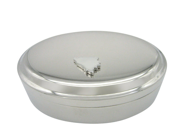 Bosnia Map Shape Pendant Oval Trinket Jewelry Box