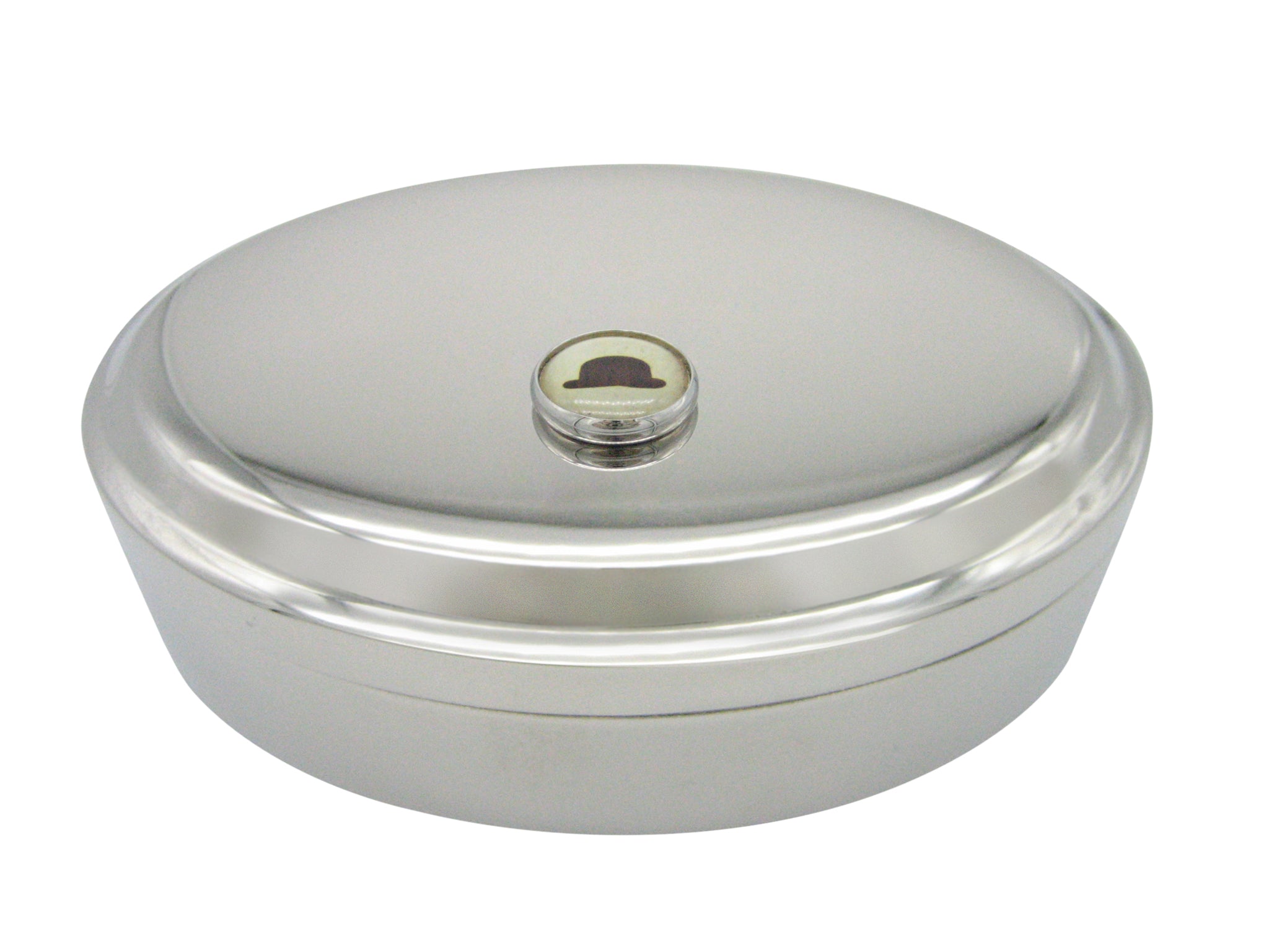 Bowler Hat Pendant Oval Trinket Jewelry Box