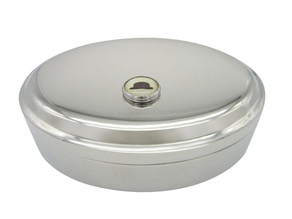 Bowler Hat Pendant Oval Trinket Jewelry Box