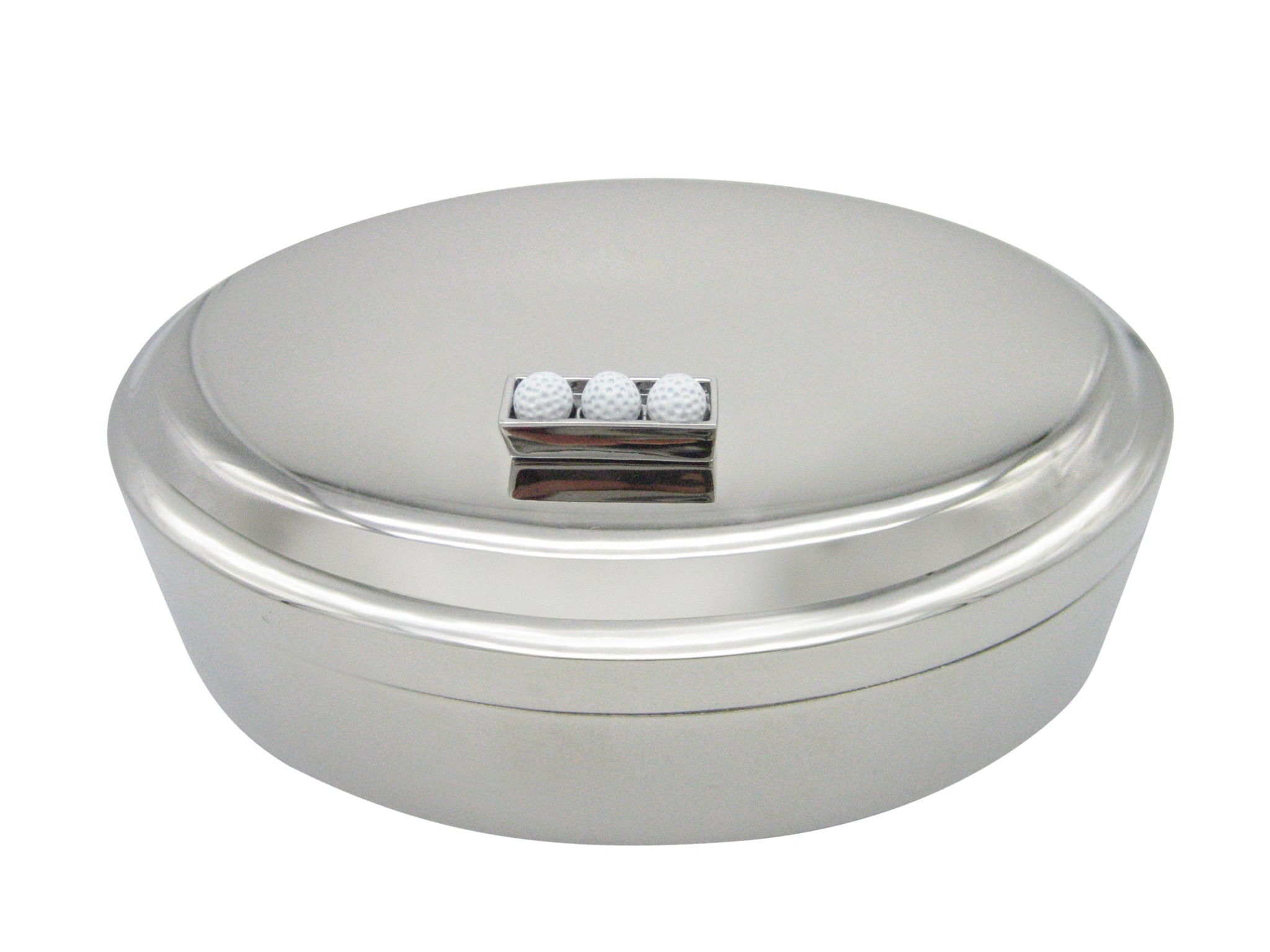 Box of Golf Balls Design Oval Trinket Jewelry Box