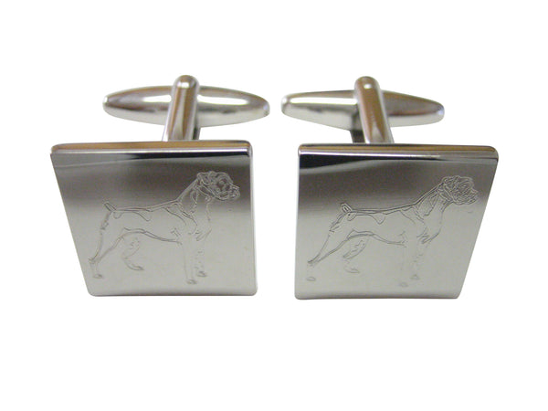 Boxer Dog Etched Cufflinks