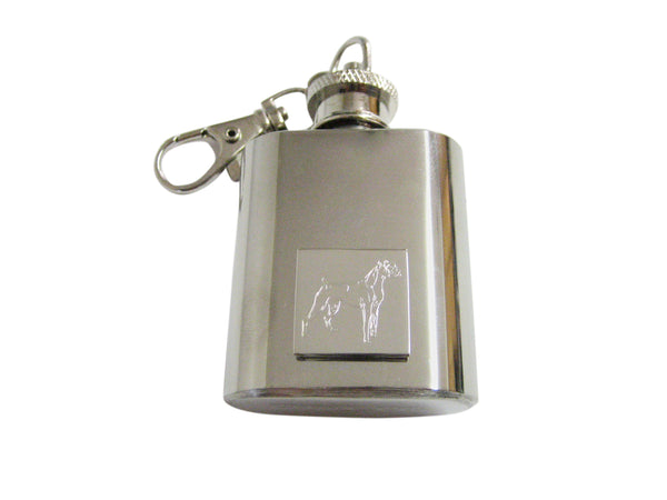 Boxer Dog Etched Keychain Flask