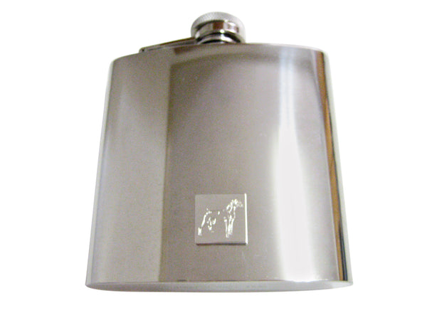 Boxer Dog Etched 6 Oz. Stainless Steel Flask
