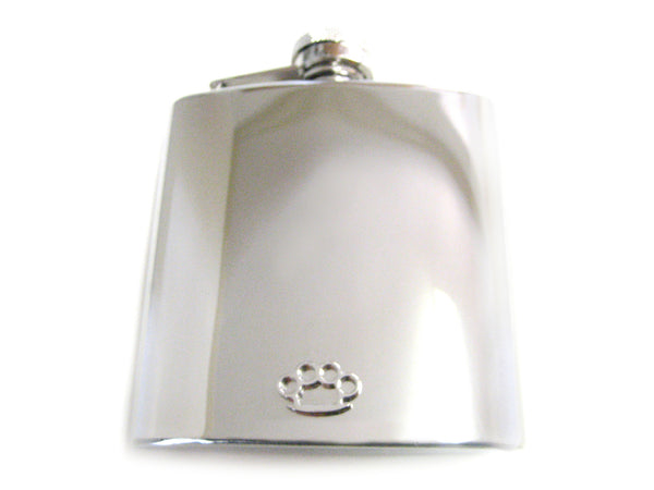 6 Oz. Stainless Steel Flask with Brass Knuckle Pendant