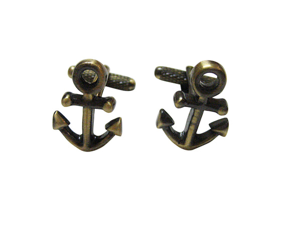 Brass Toned Nautical Anchor Cufflinks