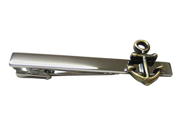 Brass Toned Nautical Anchor Tie Clip