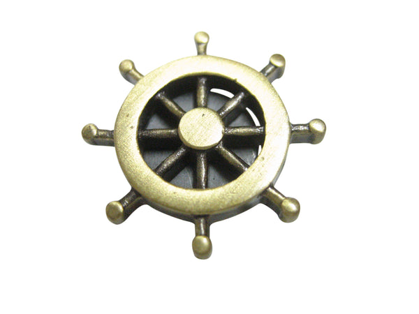 Brass Toned Nautical Ship Steering Helm Magnet