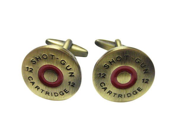 Brass Toned Shotgun Shell Cartridge Cufflinks